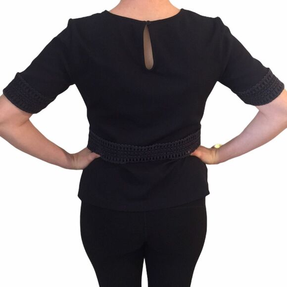 Ann Taylor Navy Embroidered Blouse - Picture 9 of 16